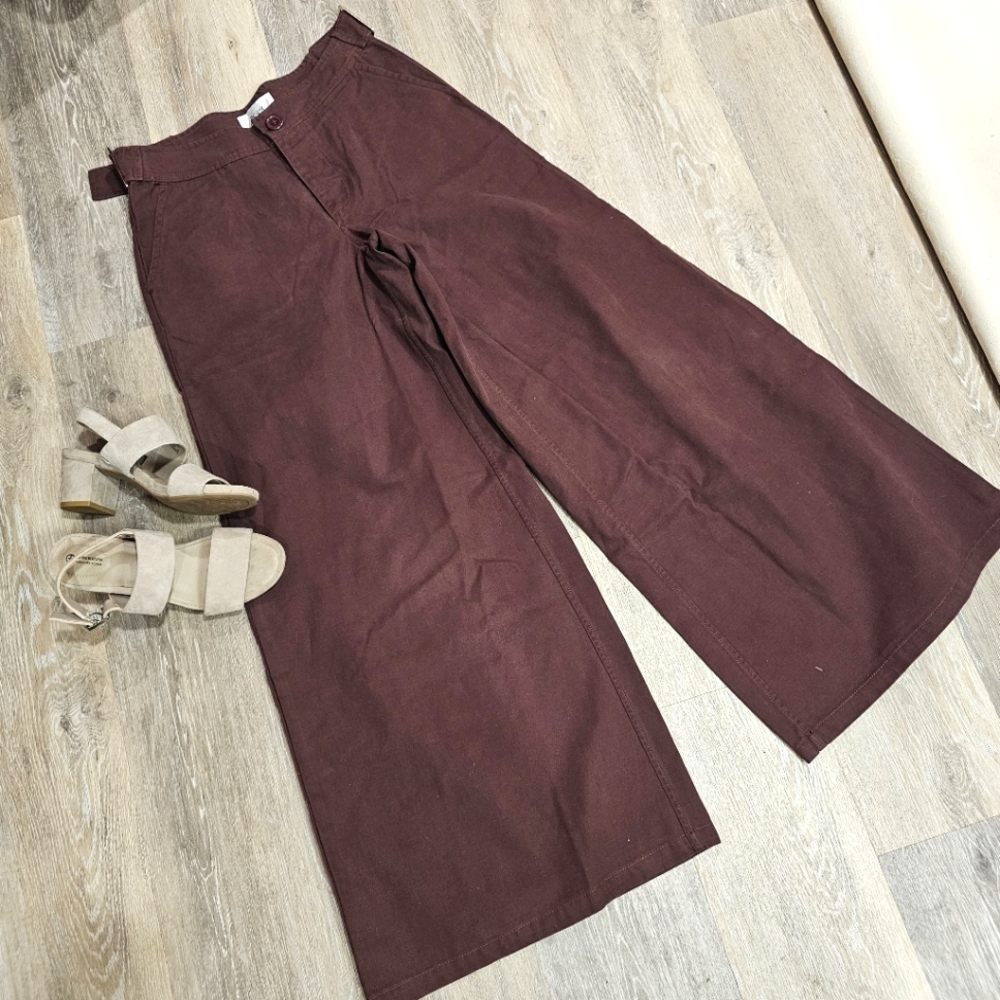 Nwt Wide Leg Chino Pants Brown